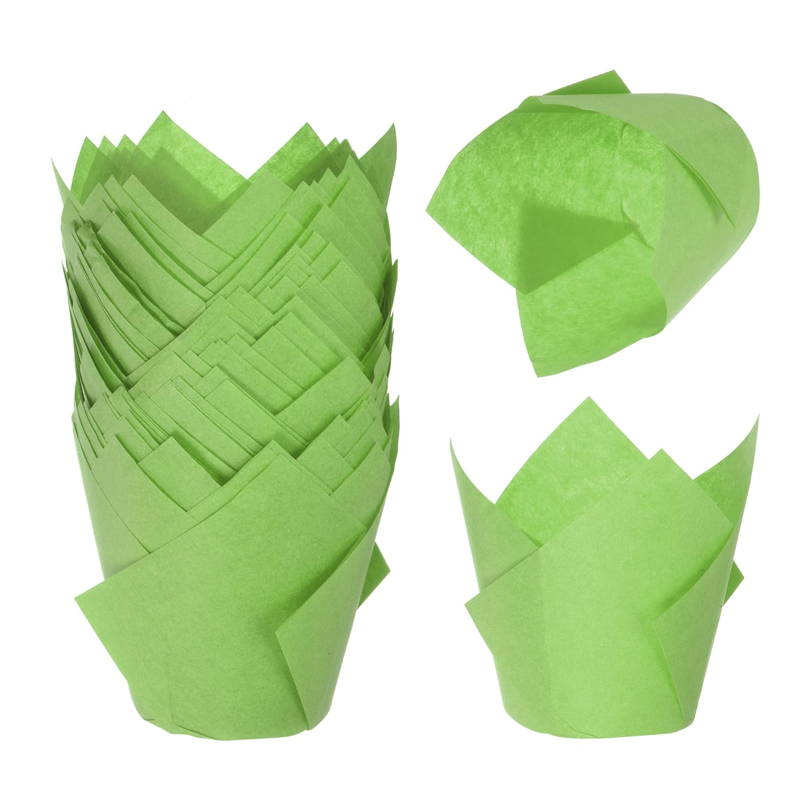 Surflyee 50 stuks cupcake-bakjes, enkele taartbakjes, 11,5 cm, individueel cupcake-bakje voor grote muffins, salade, kaas, cake, pasta, geschikt voor geschenken, feesten, bruiloften, banketbakkerij