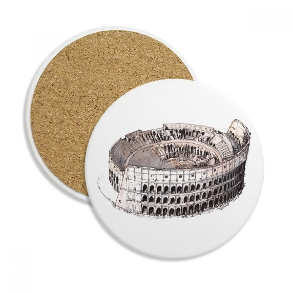 Dessous de verre Colisée de Rome en céramique absorbante, lot de 2