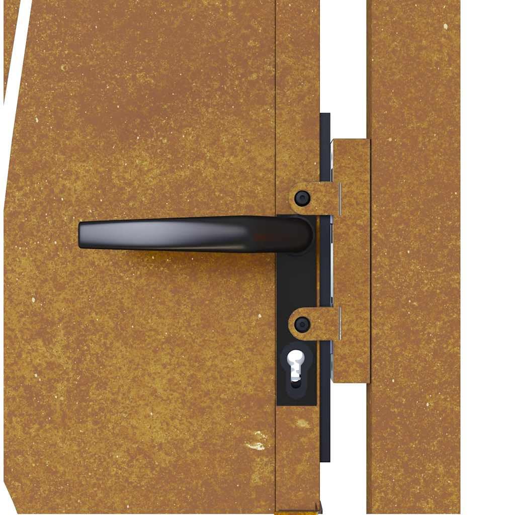 vidaXL Puerta de jardín Acero corten diseño Hierba 100x150 cm, Puerta de Valla, Puerta de Exterior, Puerta de Metal, Puerta de Seguridad