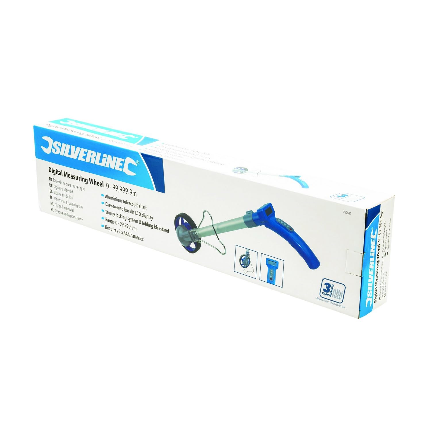 Silverline 250582 Digitales Messrad 0–99.999,9 m | 0–99.999,9 m Messbereich