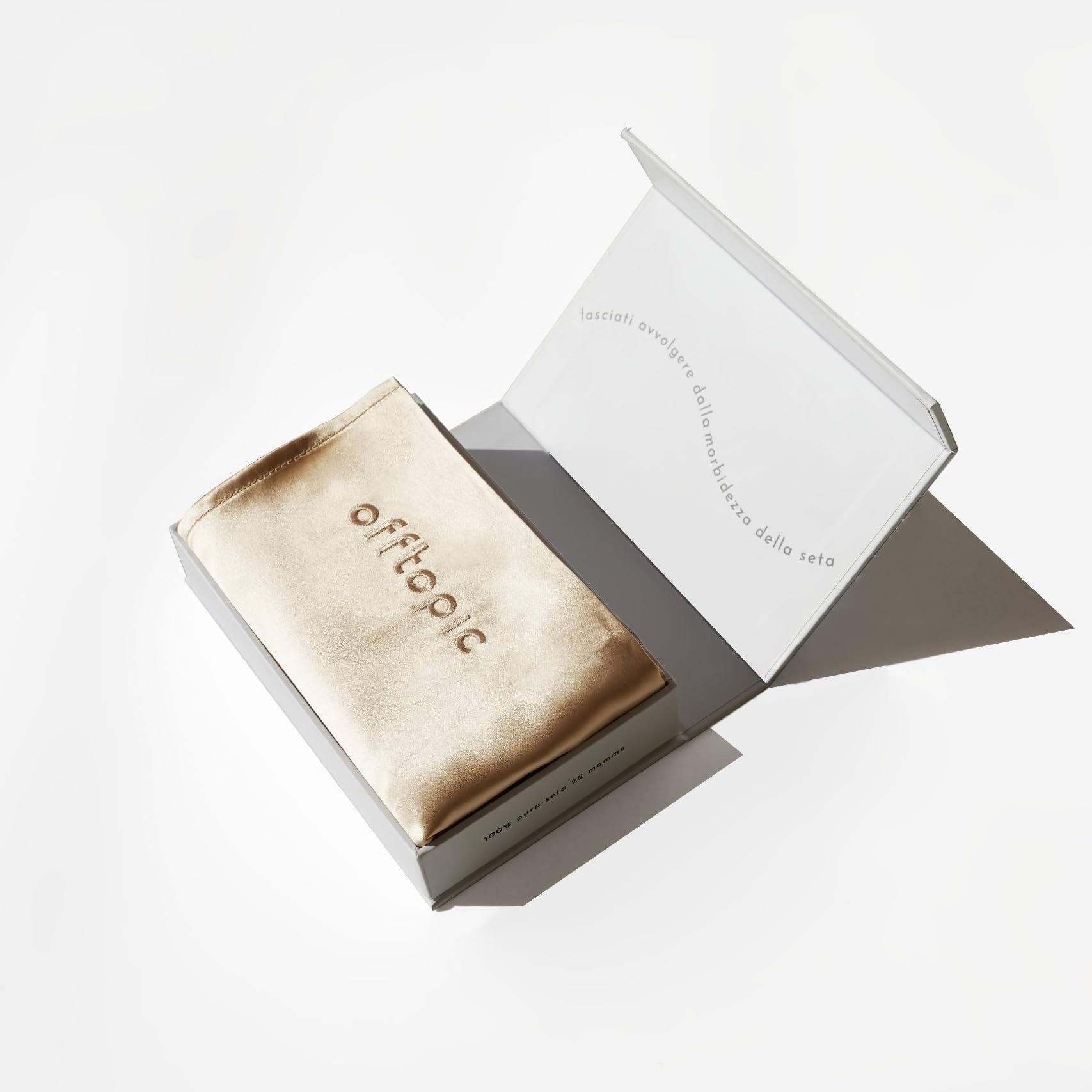 OFFTOPIC Federa 100% Seta Anticrespo e Antirughe, Federe in Seta 22 Momme Certificata OekoTex Antibatterica, Fodere Cuscini Letto Idea Regalo Perfetta, Chiusura Senza Zip 50x75 Caramel