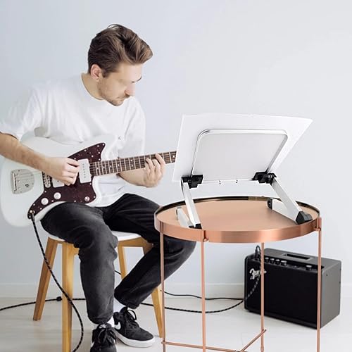 Miniatura 3 de MHYFC - Soporte para libros elevador de lectura soporte de estación de trabajo de aluminio altura ajustable soporte para tableta