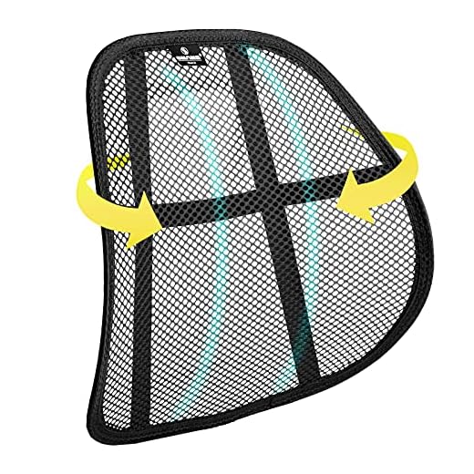 HIBRON SMAMS Respaldo Lumbar para Silla de Oficina o Coche con Malla Super Tensa, Corrige la Postura y Alivia el Dolor Lumbar