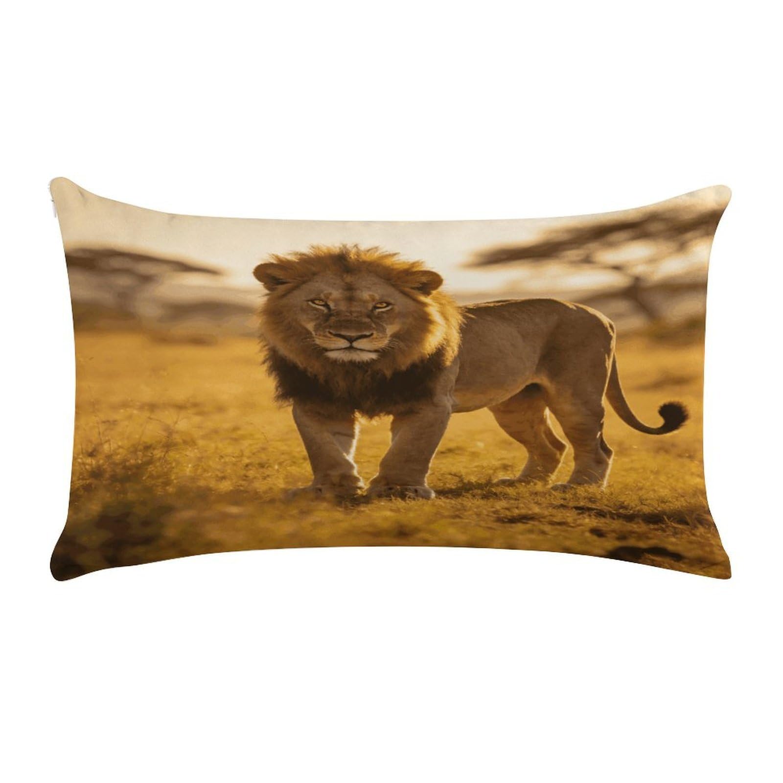 Fodpand Style Wild Lion Of The Wilderness Pillow Cases Set Of 1 Extra Soft Pillow Protectors With Hidden Zipper Perfect For Hotels, Guest Rooms,Bedroom 12X20 Inches Pillows Not Included