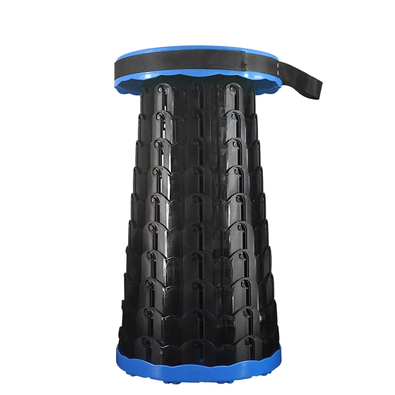 Sgabello Pieghevole Portatile, Blu Retrattile Pieghevole da Campeggio Telescopico Sedile per Campeggio, Barbecue, Pesca, Escursionismo, Barbecue, Carico 180 kg
