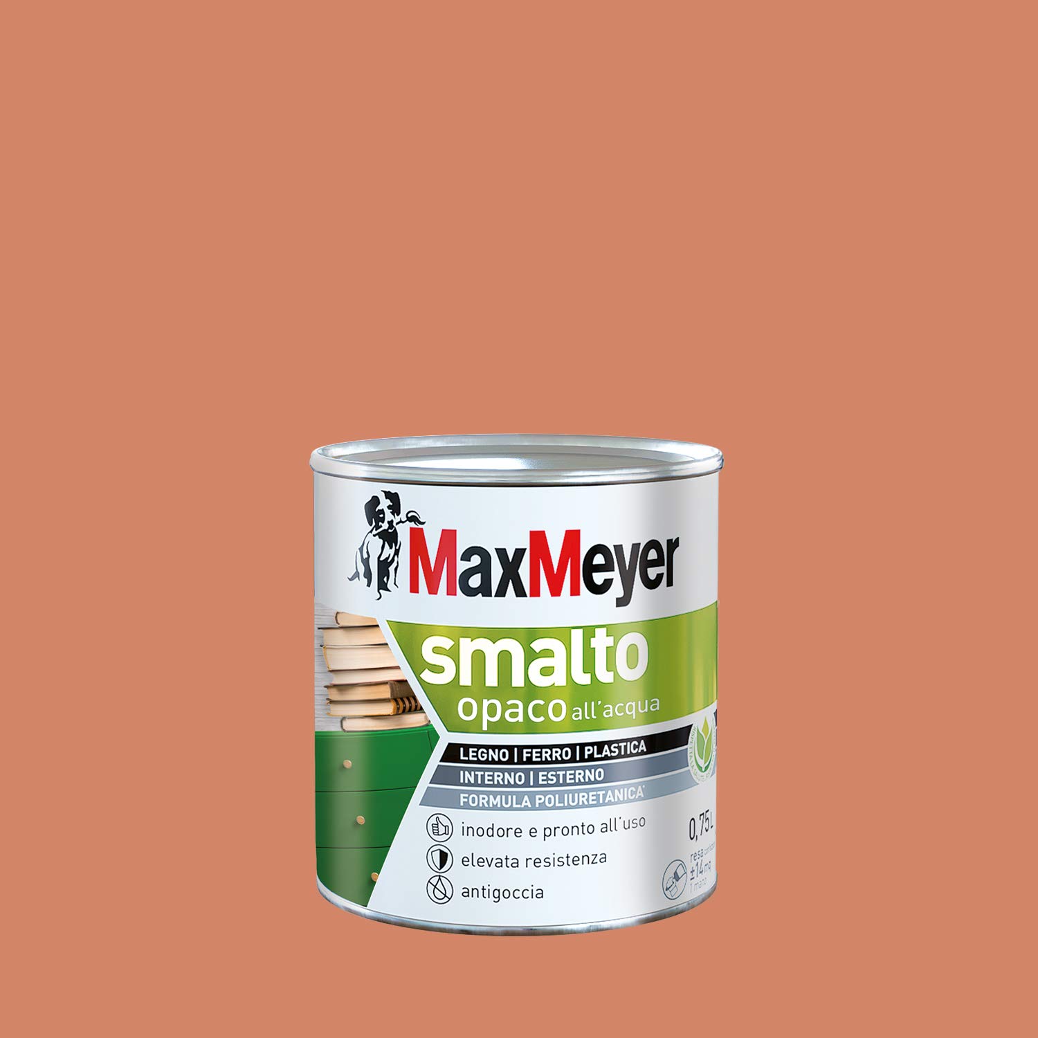Maxmeyer Smalto All'Acqua Poliuretanico Opaco Arancio Ace 0,​75 L