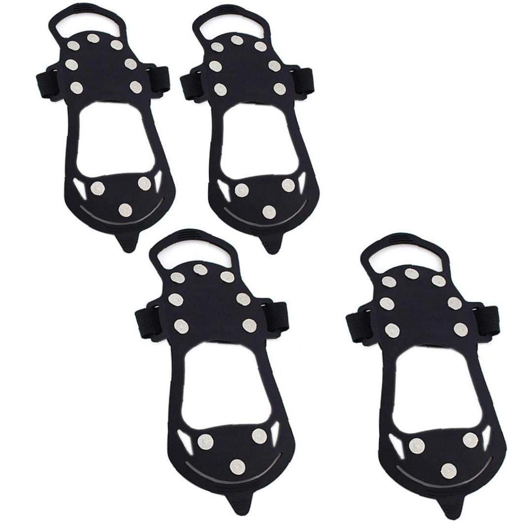 Poignées de Glace Crampons de Neige Crampons de Traction Pinces de démarrage de Chaussures Anti-dérapant 10 Crampons pour la Marche hivernale