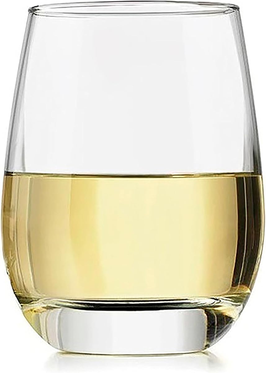 231 Stemless Wine Glasses Set of 12, Clear, Restaurant Quality Red and Wine Glass Set, Glassware Set for Large Gatherings and Events
