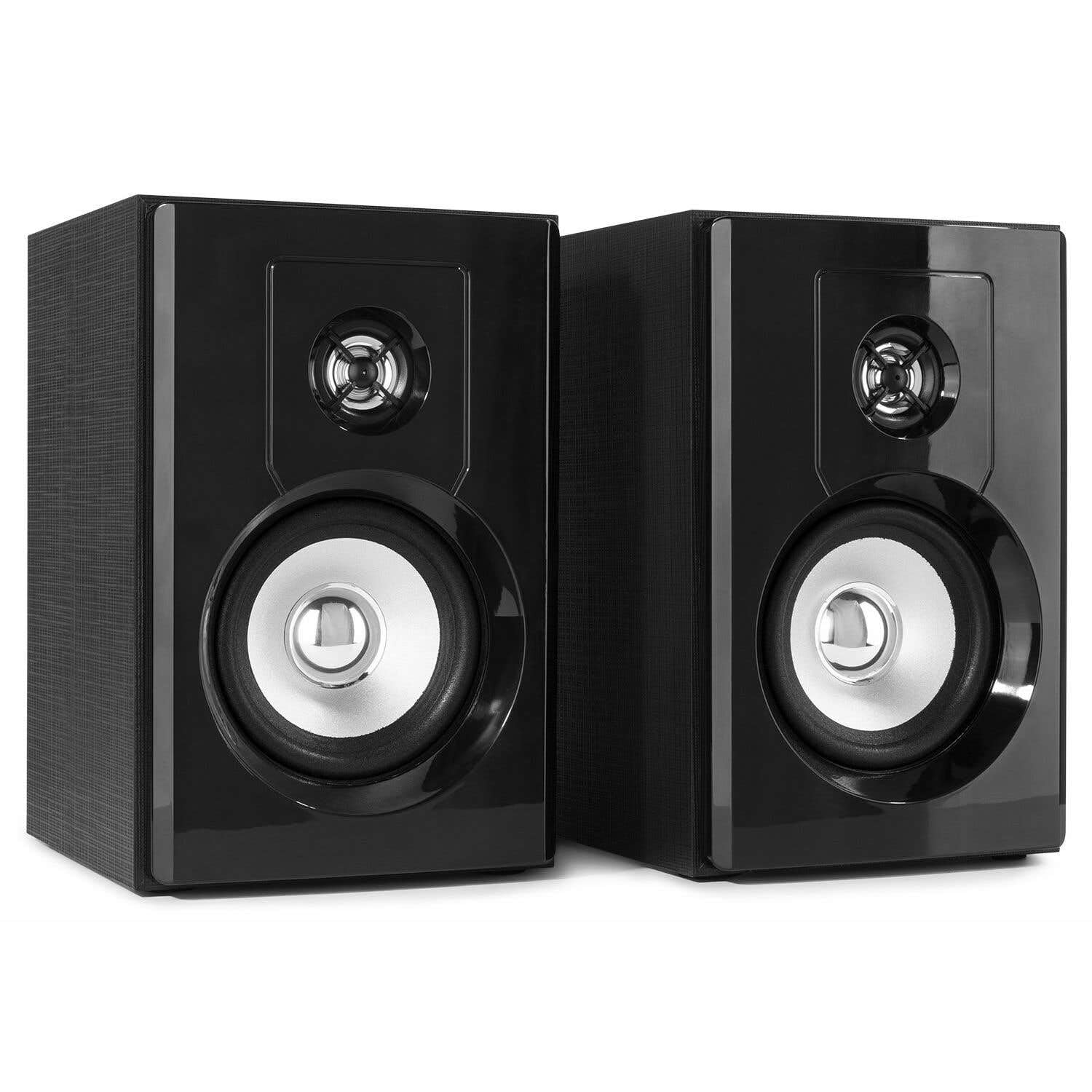 Fenton SHF404B - Coppia di altoparlanti da libreria con Bluetooth, altoparlanti attivi, ideali per musica, giochi, film e produzione musicale, 160 Watt, 4", USB e RCA