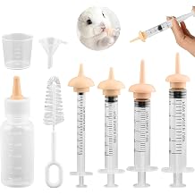 Pet Nursing Kit Kitten Bottle Feeding Set with Nipples, Syringes, and Formula Dispenser for Newborn Puppies, Kittens, Baby Squirrels, and Other Small Animals