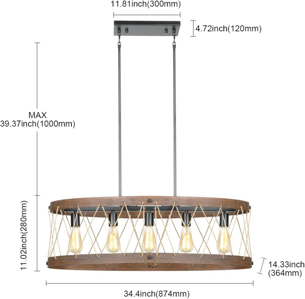Black Friday 🔥 Lampundit 5-Light Chandelier for Dining Room Kitchen Island Lighting Oval Chandeliers Vintage Lighting Fixture, Oil Black & Wood Finish Best Deal Cheap 🛒 Lampundit 5-Light Chandelier for Dining Room Kitchen Island Lighting Oval Chandeliers Vintage Lighting Fixture, Oil Black & Wood Finish