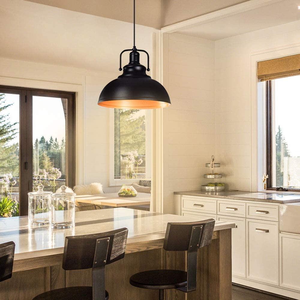 Retro Industrial Ceiling Lighting, BlackGolden Ceiling Pendant Light