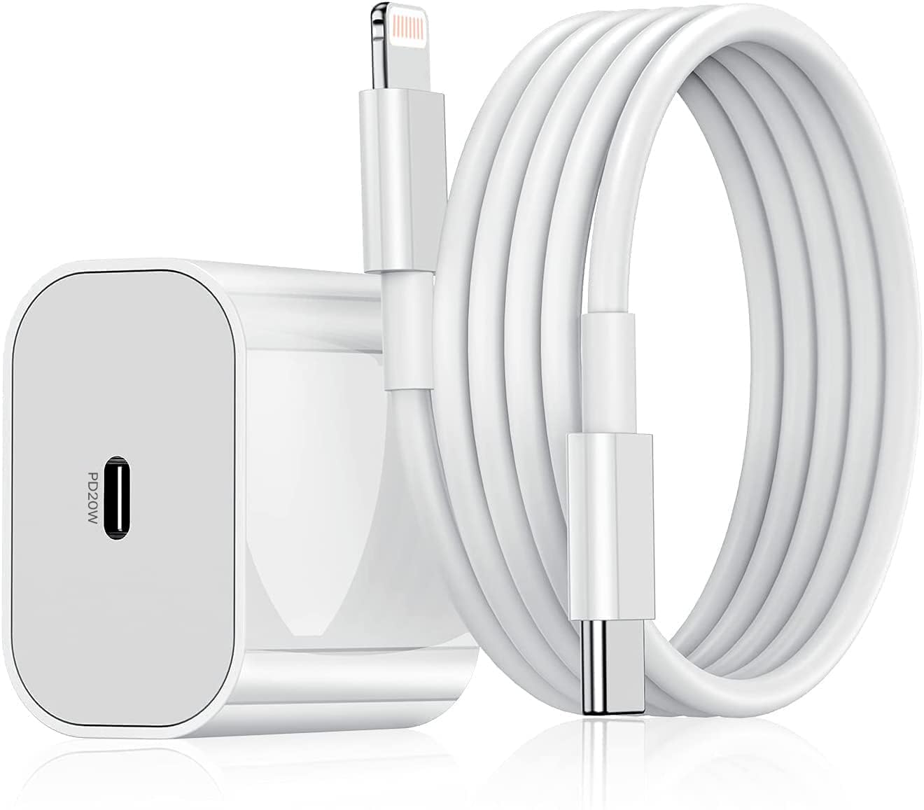 20W Charger Adapter L Cable Combo Compatible with 14/14Plus/14Pro/14 Pro max/iPhone 13/13 Pro/13 Pro max 12/12 Pro/11/X/Xr- White