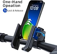Vista 3 de Soporte de teléfono para bicicleta, soporte de motocicleta, [bloqueo 1S] abrazadera para manillar de bicicleta, soporte de teléfono celular
