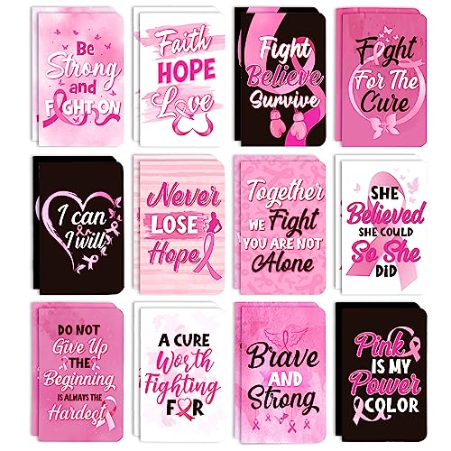 Cadeaux de charité cancer du sein : lot de 24 mini journaux inspirants pour invités