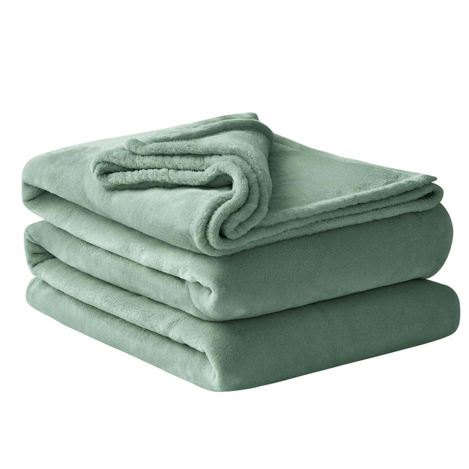 Aisbo Sage Green Throws Blanket for Sofas - Bed Throw King Size Fluffy Blanket Fleece, Warm Soft Flannel Blanket for Couch, 200x240cm