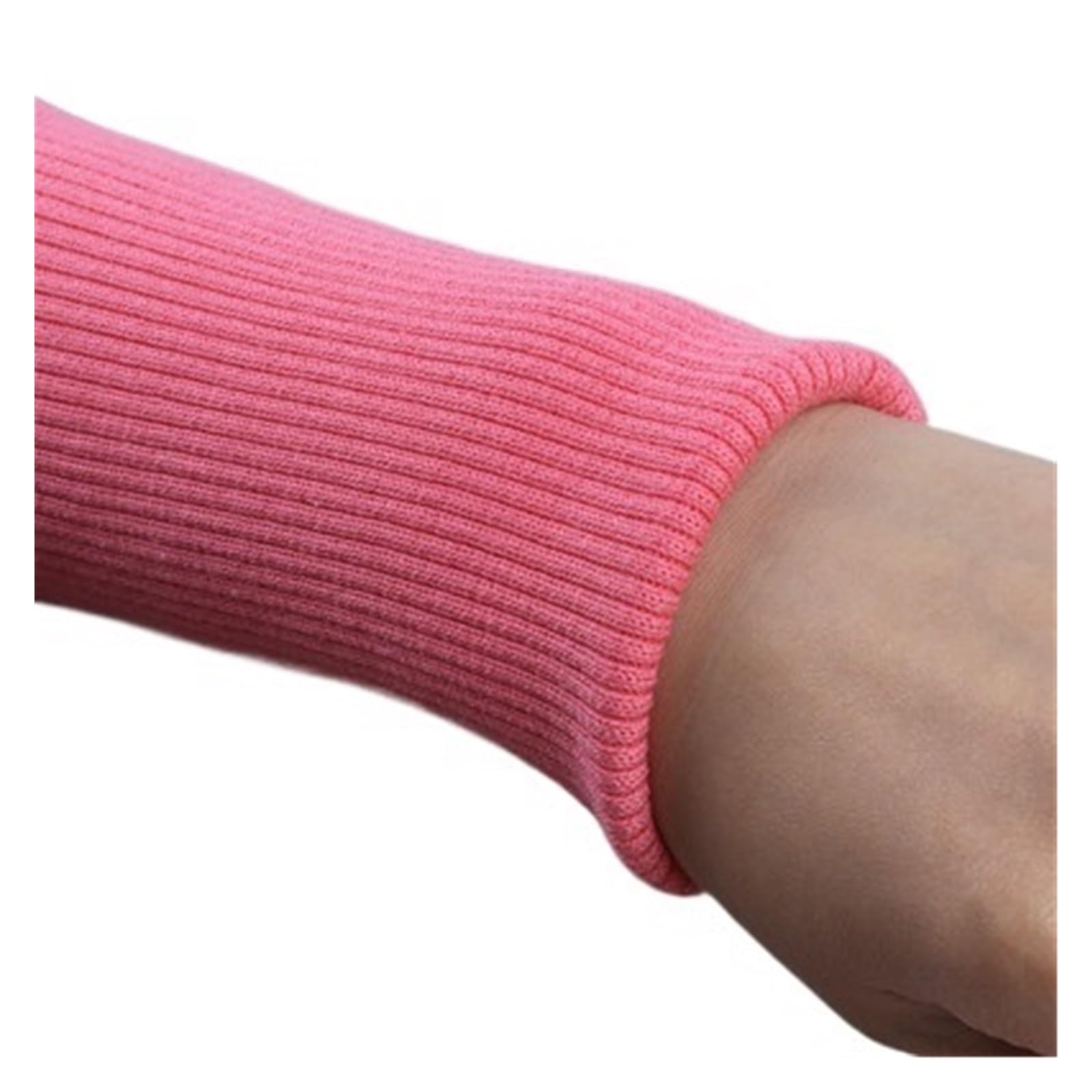 Elastic Ribbed Cuffs Garment Knitted Ribbed Elastic Side Neckline Threaded Trousers Down Jacket Sweater Children Cuffs Rowan Accessories Fabric Sleeve Wrist Cuffs for DIY Sewing Fabric(Watermelon red)