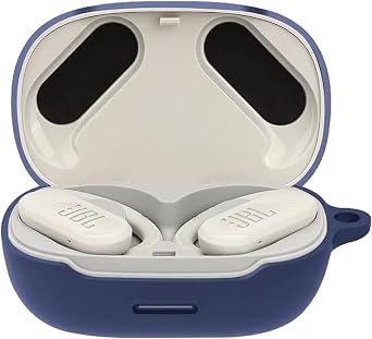 Case for JBL Endurance Peak 3/JBL Endurance Peak 2 with Carabiner,Anti-Scratch Premium Soft Silicone Full Protective Case,Shockproof Ultra Slim Headphone Protective Case,Blue