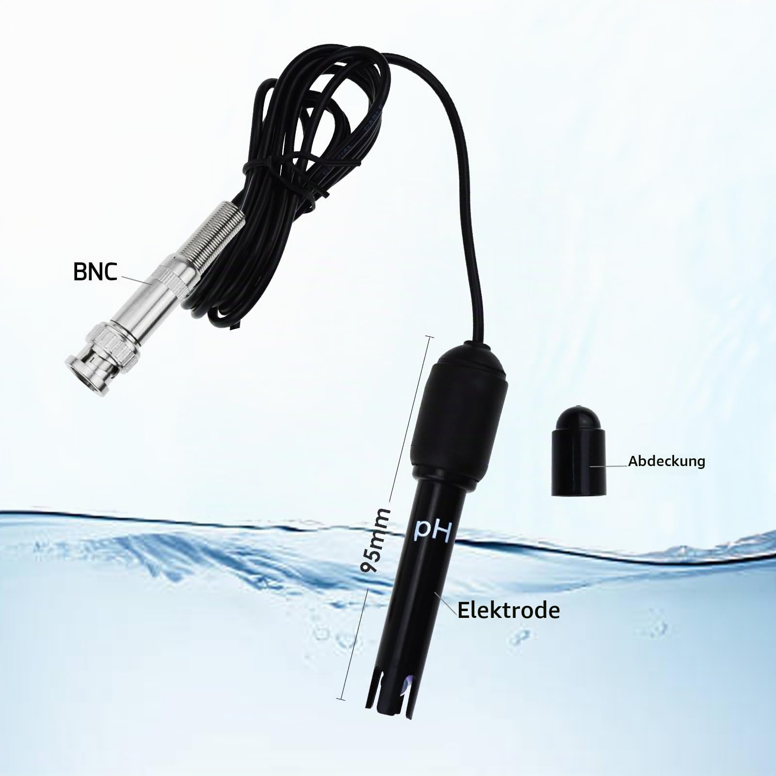 2-in-1-pH- und Temperatur monitor, pH-Meter mit Hintergrundbeleuchtungsfunktion, Doppelanzeige 0,00–14,00 pH °C/°F, Wasserqualitätstester, pH-Monitor für Wasser, Fischtank, Aquarium, Hydrokultur, Pool