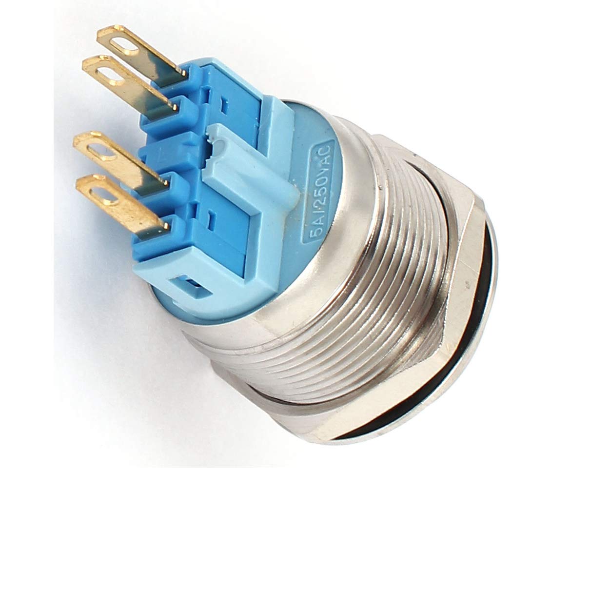 Aexit 5A 250VAC Wall Switches 22mm DPST Momentary Metal Pushbutton Switch Light Switches Raised Head