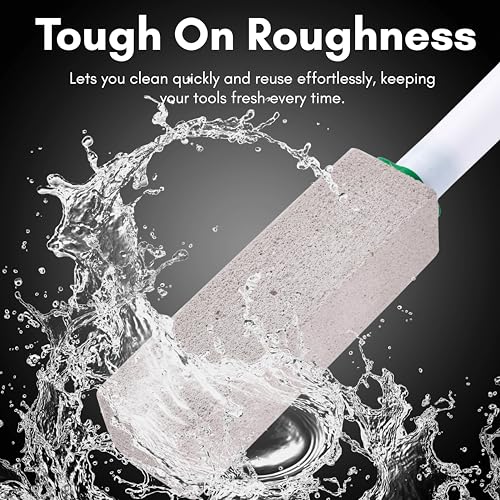 Image of Beaute Secrets Pumice Stone with Handle for Feet | 3 Replaceable Heads | Cracked Heel & Callus Remover | Dead Skin Foot Scrubber | Pedicure Tool for Men & Women, Grey