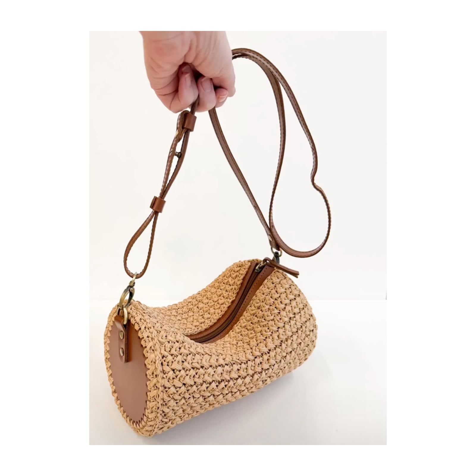 Bolsos artesanales de piel sintética con compartimentos retro y funcionales, bolsa de metal