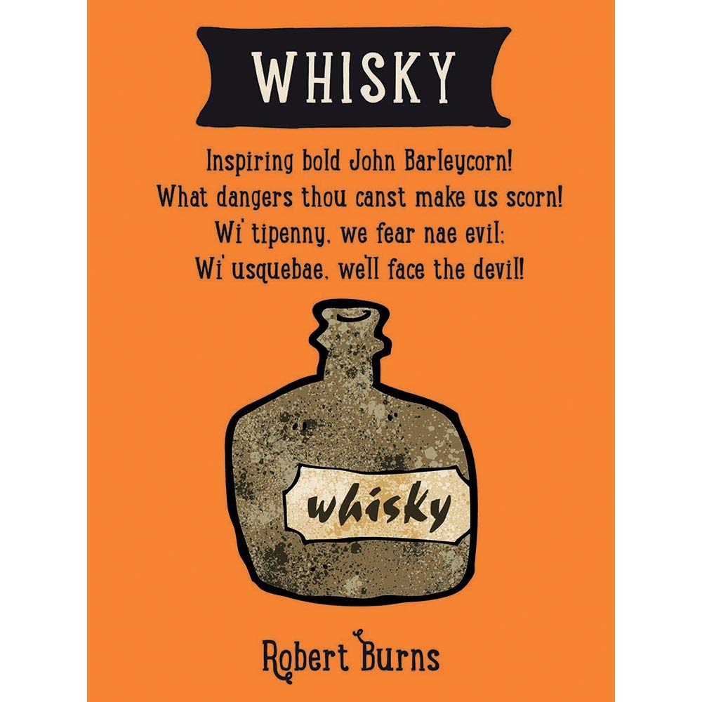 Wee Blue Coo Whisky Robert Burns Bottle Scotland Usquebae Poem Art Print Poster Wall Decor 12X16 Inch
