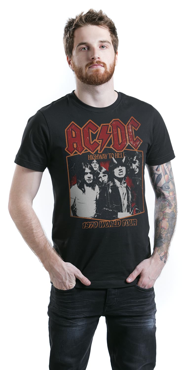 AC/DC Highway to Hell Tour '79 Männer T-Shirt schwarz Band-Merch, Bands