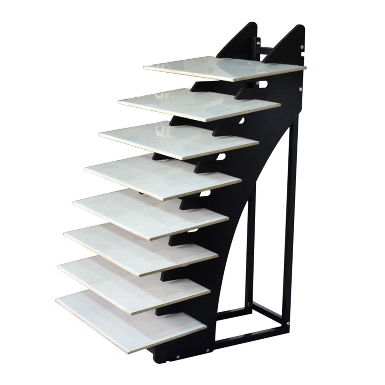 Jkjzsalj Metal Porcelain Tile Display Rack,Wooden Floor Sample Holder Standing Slotted Flooring Display Shelf,Building Material Ceramic Sample Display Rack,For Shops Exhibition,53 * 60 * 116 Cm