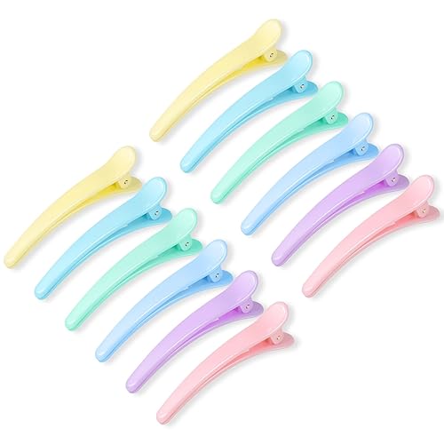 Miniatura 2 de 12 pinzas para el cabello para peinar, antideslizantes, coloridas, de plástico, con diseño de cocodrilo, para mujeres, bebés, niños y niñas, 3.5