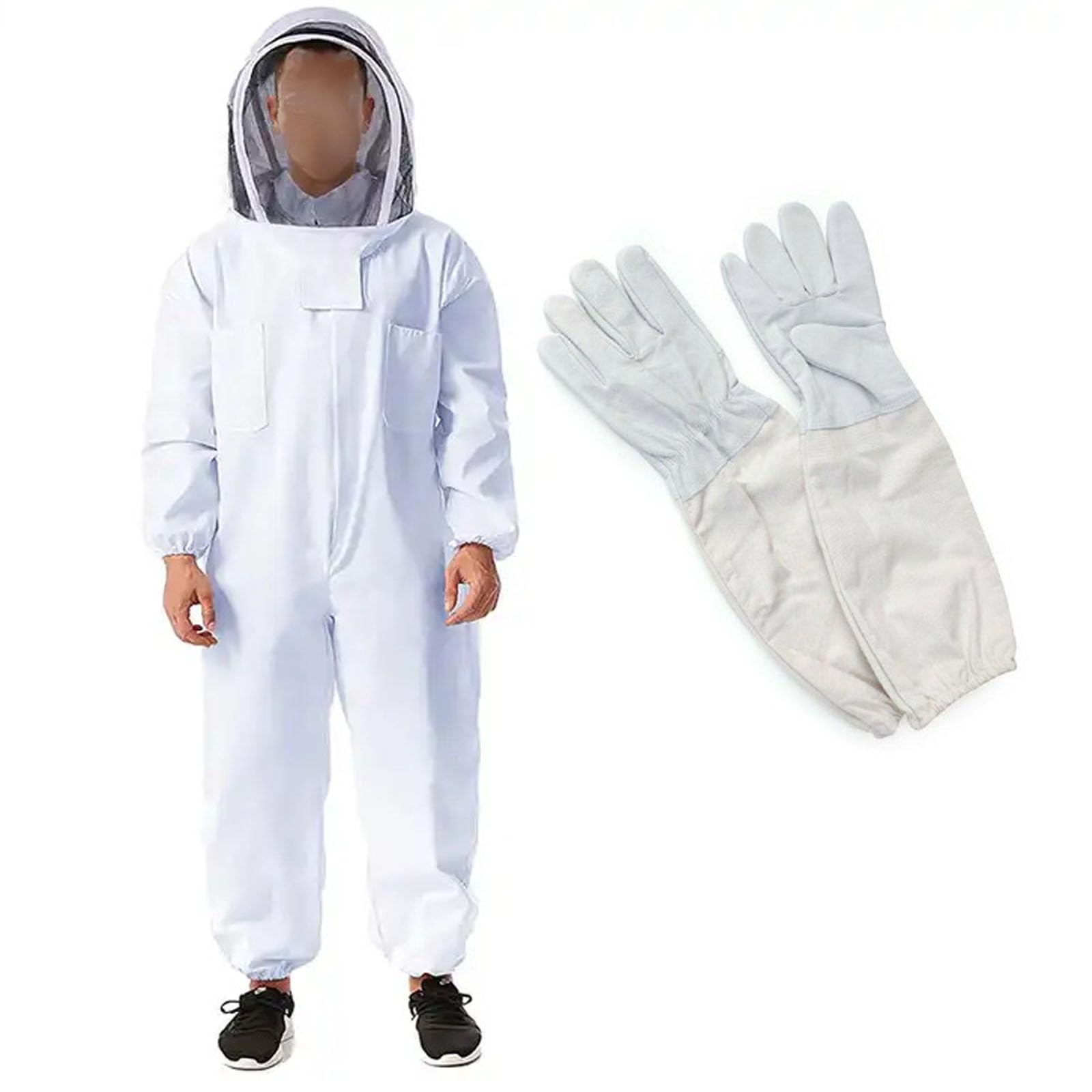 Traje de Apicultor Profesional con Velo,Traje de Abejas,Traje de Apicultura con Guantes,Ropa Apicultura Protección Cuerpo Completo Hombres Mujer para Apicultura Transpirable Anti AVI(Size:l,Color:b)