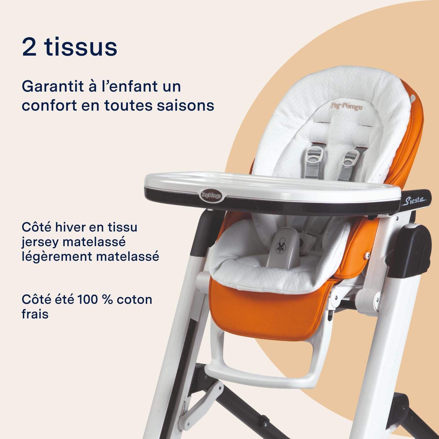 PEG Baby Cushion - Coussin Réducteur Rembourré Universel - En Coton et Jersey pour Poussettes et Chaises Hautes Peg Perego