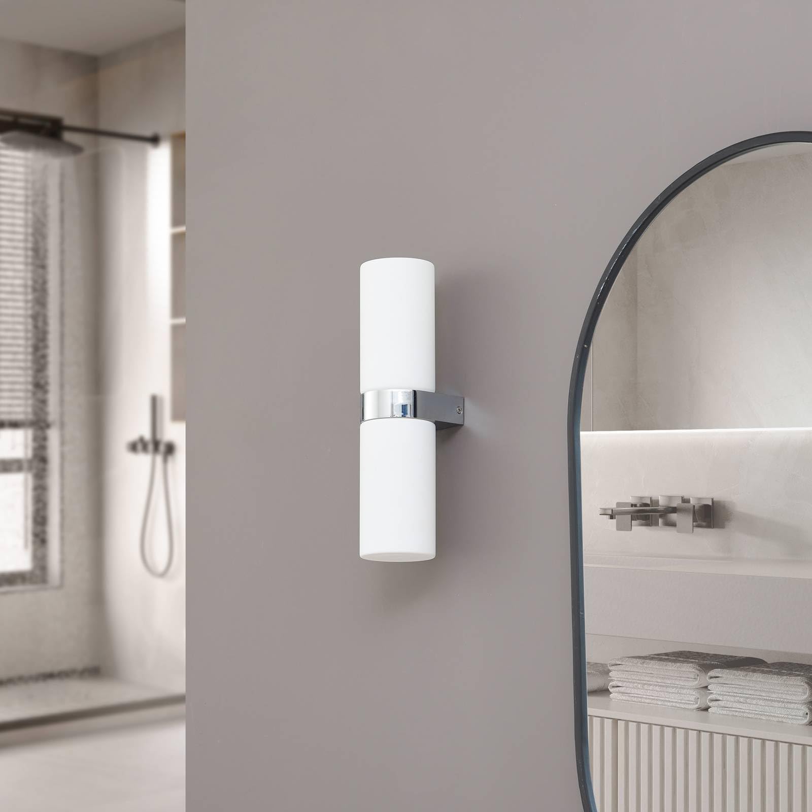 Lucande Wandleuchte, Wandlampe Bad Basolo (spritzwassergeschützt (Modern) in Chrom (2 flammig E14) - Wandleuchten Spiegelleuchte Badezimmer Wandbeleuchtung Badezimmerleuchte