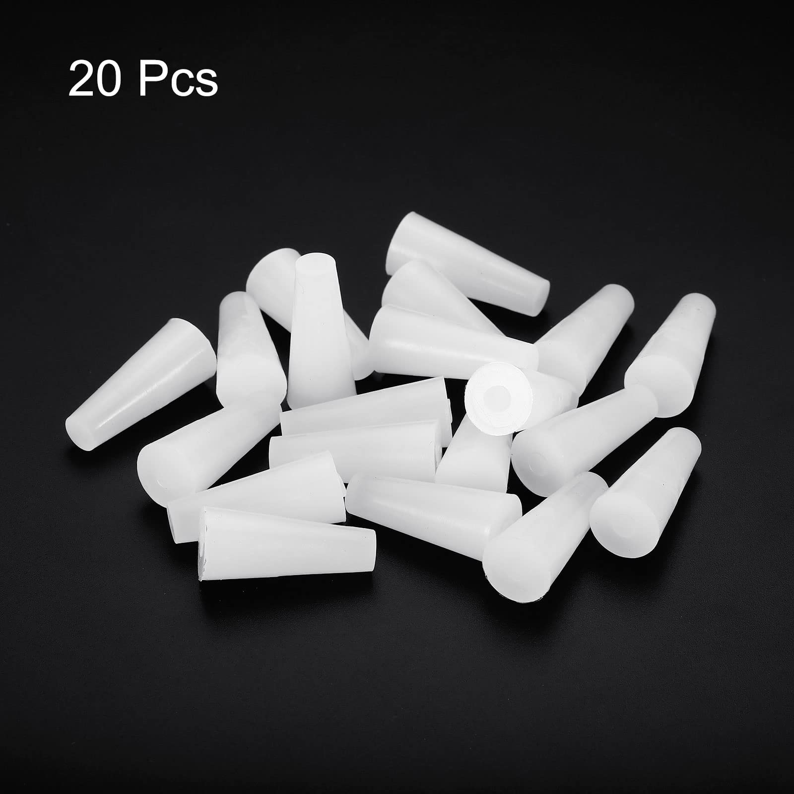 sourcing map Silicone Caoutchouc Conique Bouchon 6mm à 11mm Solide Blanc pour Poudre Revêtement, Peinture, Anodisation, Placage, Sablage, Laboratoire