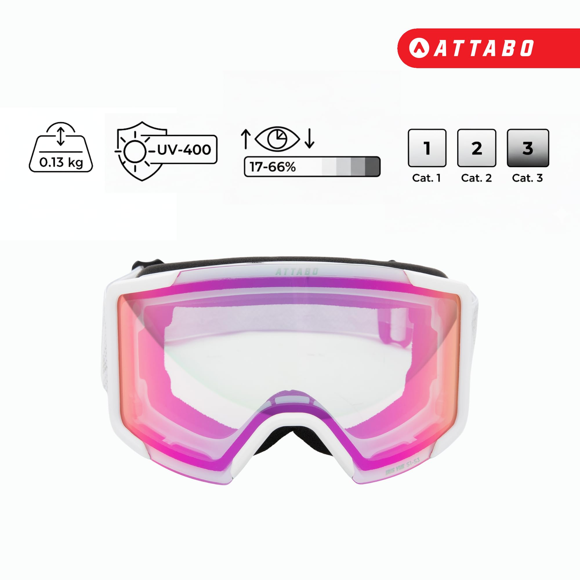 ATTABO Nanuk Pro Lunettes de ski Mixte (lot de 1)
