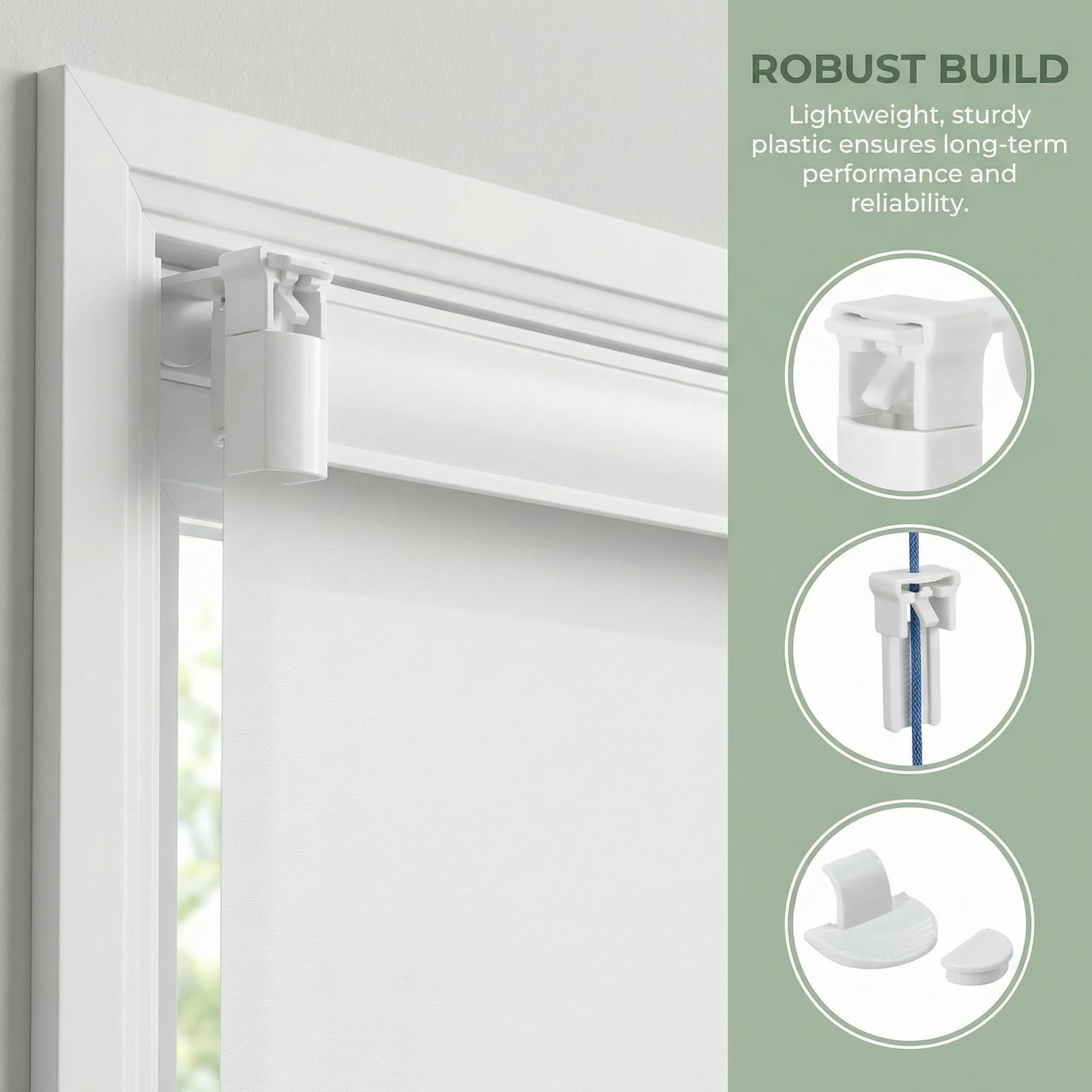 120 Pz Kit di Accessori per Tende Plisse, Ricambio Plissettato Supporto per Tende Plissettate Supporto a Morsetto per Tende Plissettate Regolabile Ricambio Plissettato Senza Fori