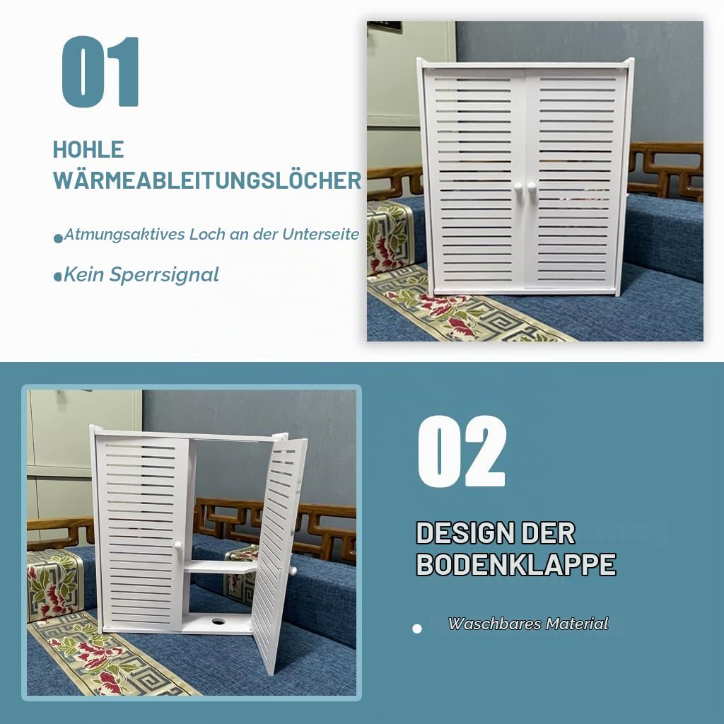Wandmontiertes Schwimmendes Regal Routenregal-Aufbewahrungsbox Multimedia-Schaltanlagen-Dekorbox Für Elektrobox Set-Top-Box-Rack (Color : Weiß, Size : 42x10x50cm)