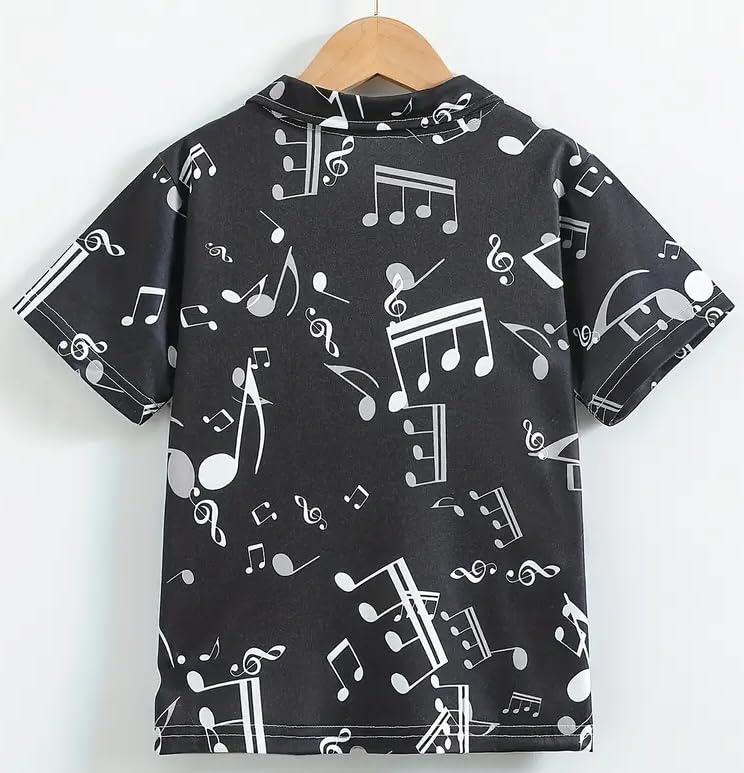 Image of Kids Easter Pattern Multi-Colored Printed Short Sleeve Button-Up Polo Shirt for Boy