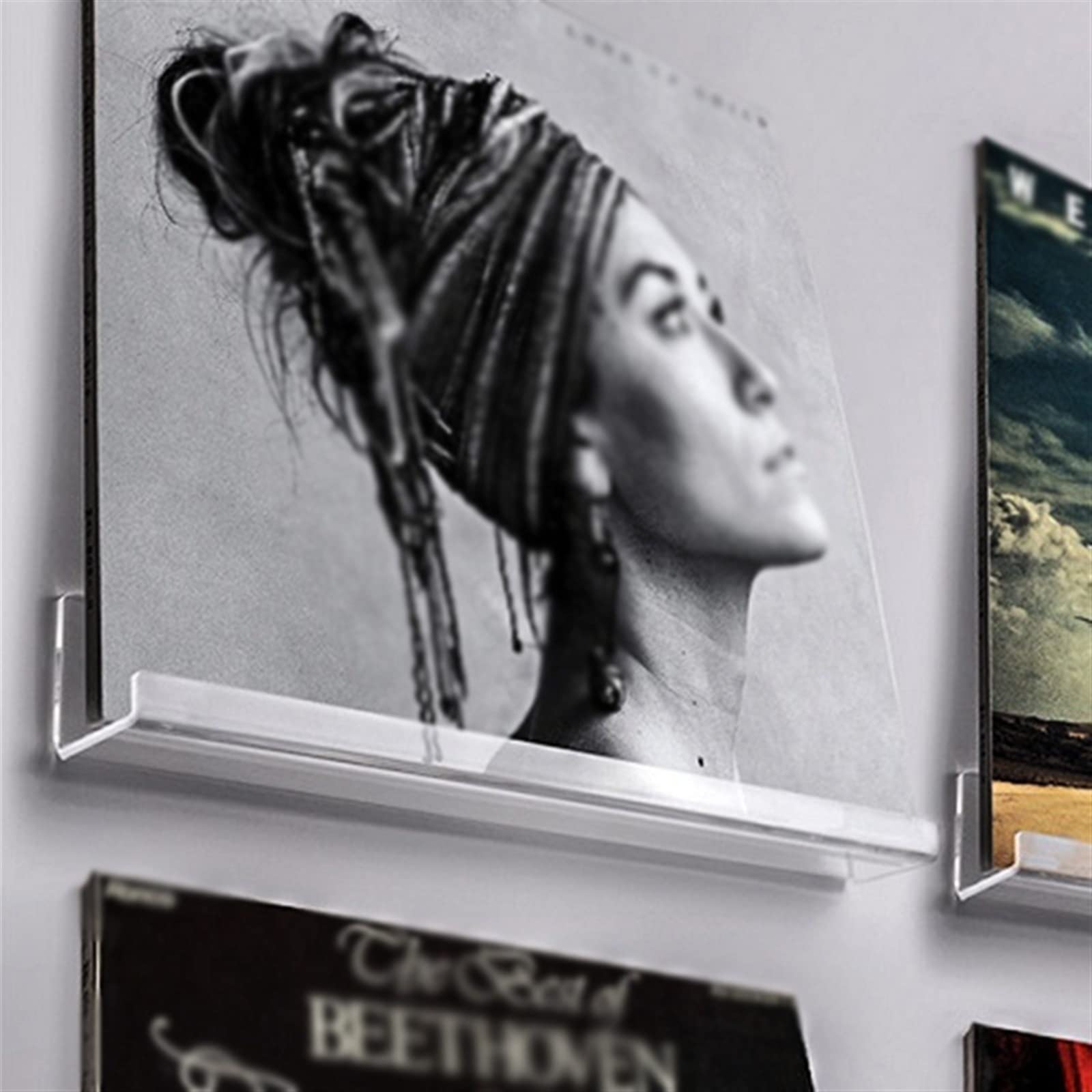 Keptfeet Porta Dischi In Acrilico Trasparente | Set Da 6 Espositori Da Parete Per Album Vinile, Riviste O Fumetti - 5
