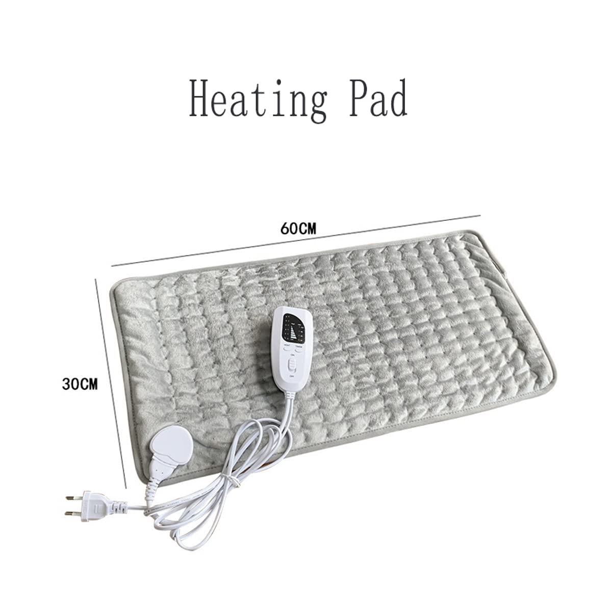 Almohadilla Térmica Eléctrica con Apagado Automático, 6 Calentamiento Niveles Esterilla Calor Electrica, 4 Mode Temporizadores, Manta Termica para La Espalda, Brazos y Piernas(Color:Gris)