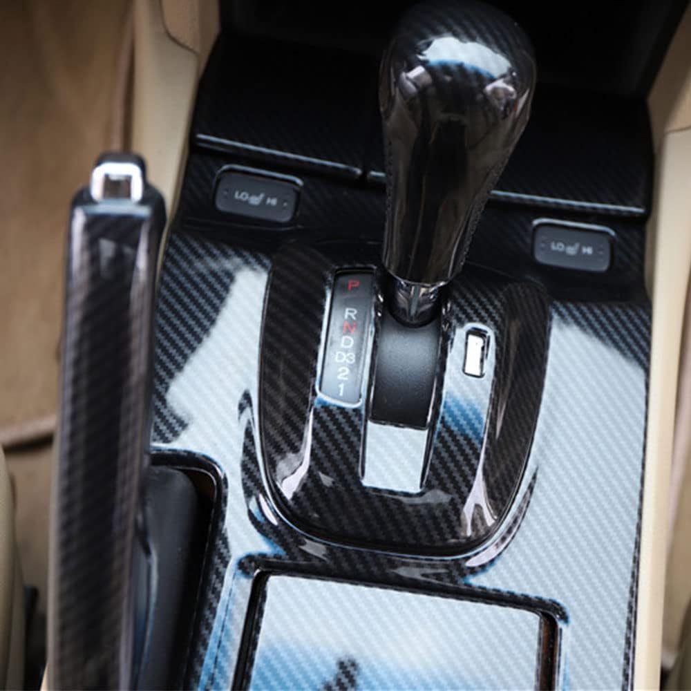 for Honda Accord 2008 2009 2010 2011 2012 2013 Handbrake Gear Shift Frame Carbon Fiber Style ABS Cover Trims