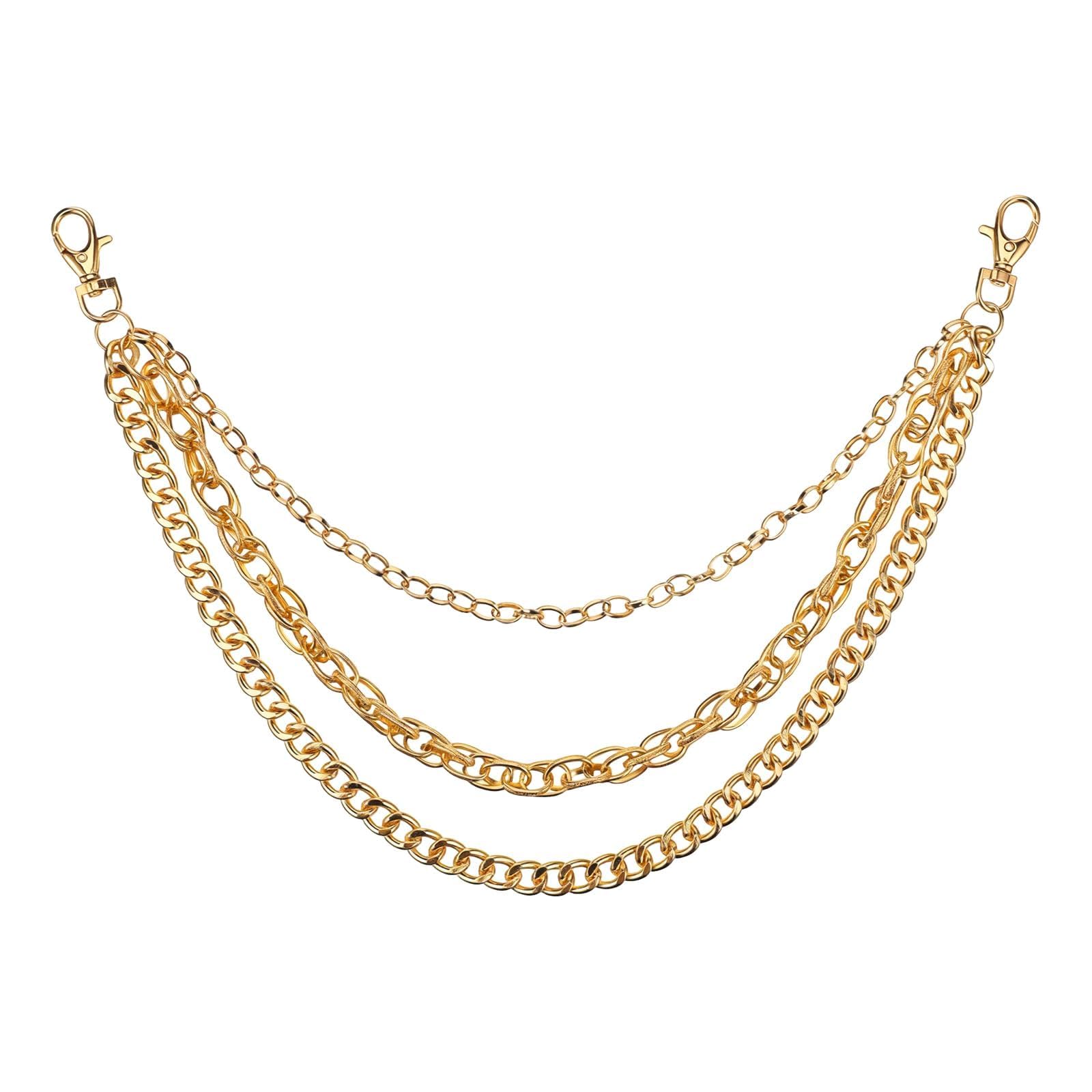 Gold Metal Wallet Decor, Hip Hop Punk Gothic Waist Belt Ornament, Unisex Jeans Chain Goth Jewellery Accessories-image-25