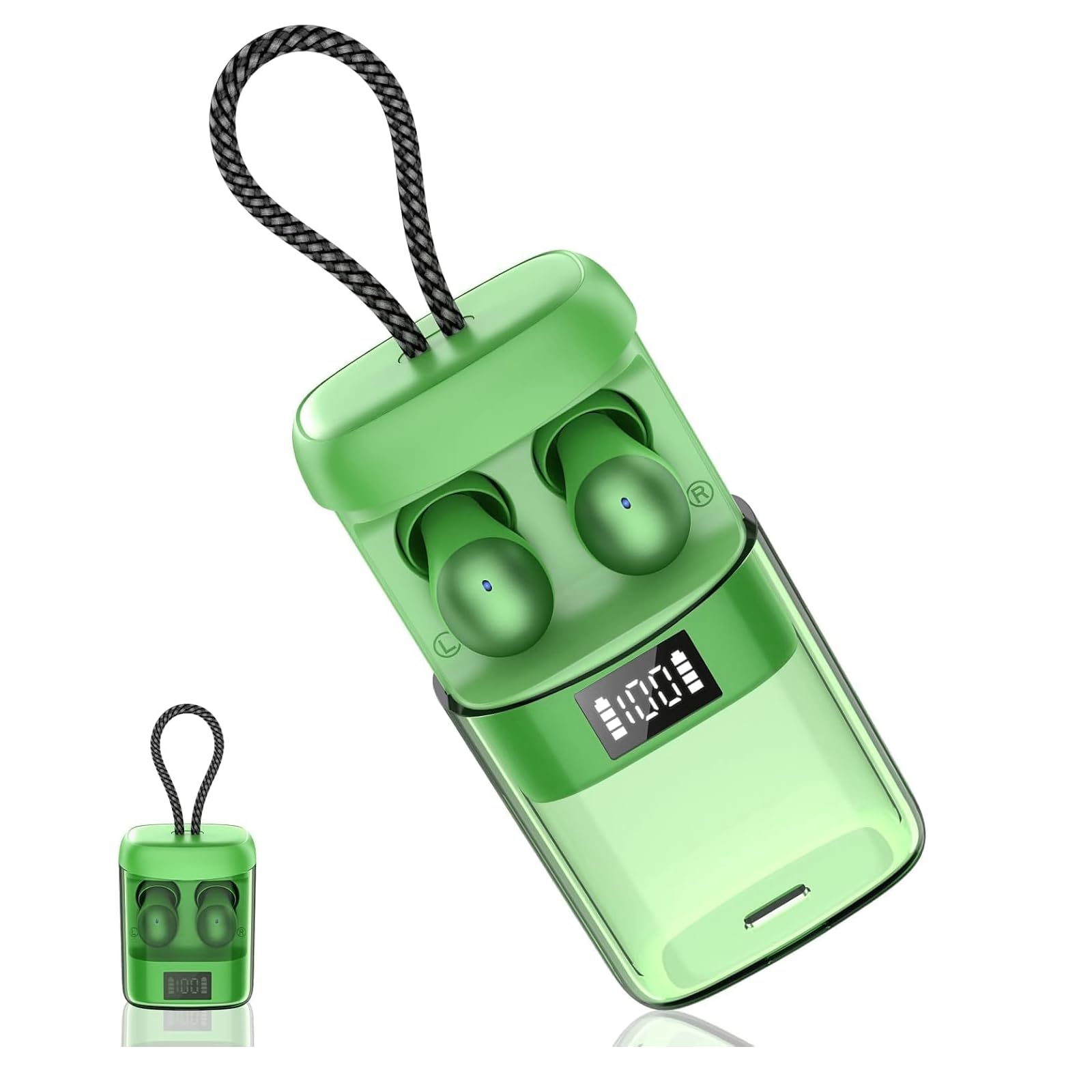 Cuffie Bluetooth, Auricolari Bluetooth 6.0 In-Ear per Dormire con Monitoraggio del Sonno, 48 Ore di sonno, Mini Cuffie Sonno con Rumore Bianco, Cuffie Dormire, Verde smeraldo