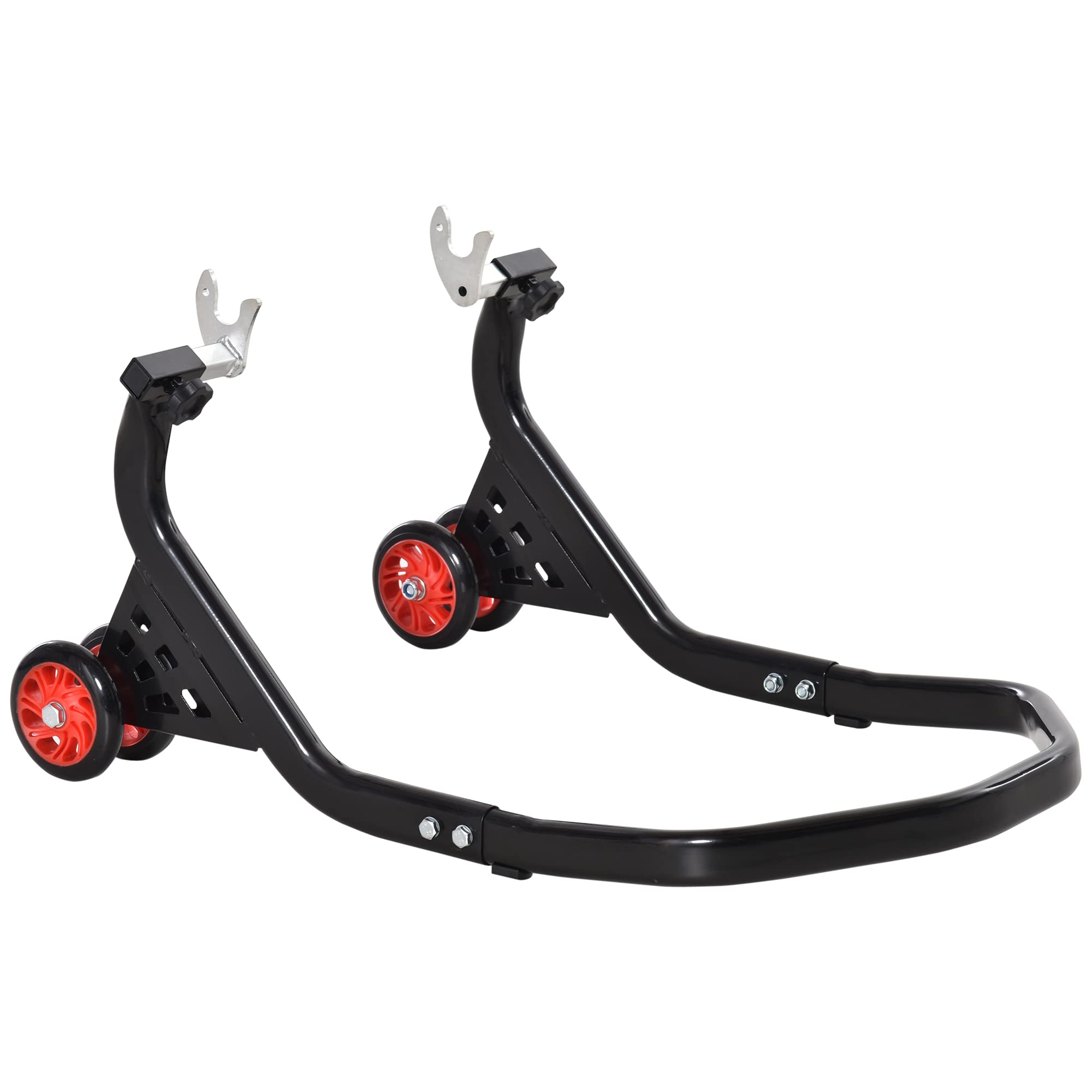 DURHAND Cavalletto Alzamoto Posteriore Universale e Regolabile Cavalletto Spostamoto per Moto Sportive Fino 200kg Nero