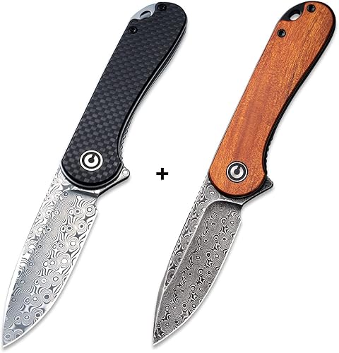 CIVIVI Elementum Damascus Blade - Juego de cuchillos incluidos, gran compañero de cuchillos EDC