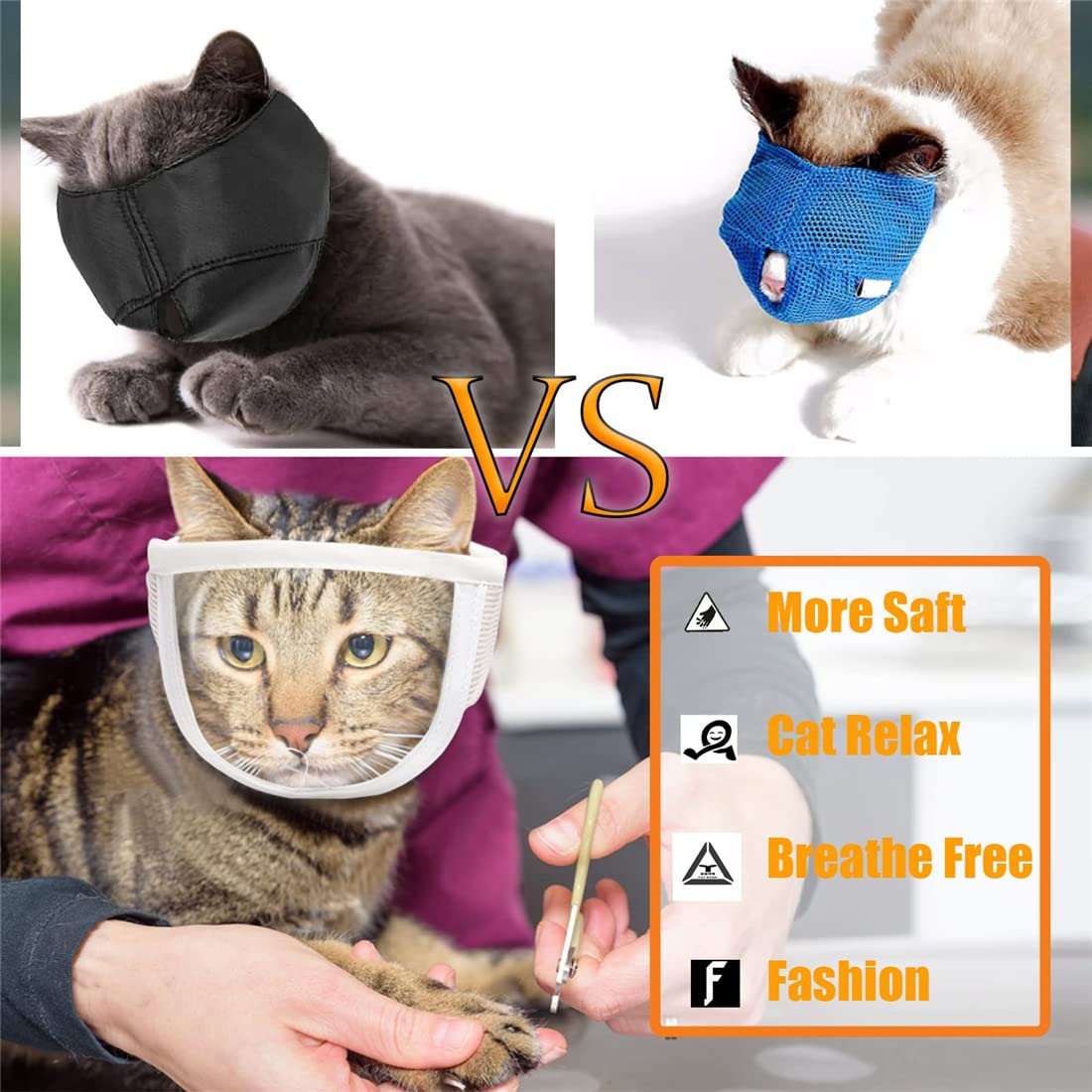 Amazon.com : Cat Muzzle, Breathable Cat Muzzles Face Mask 