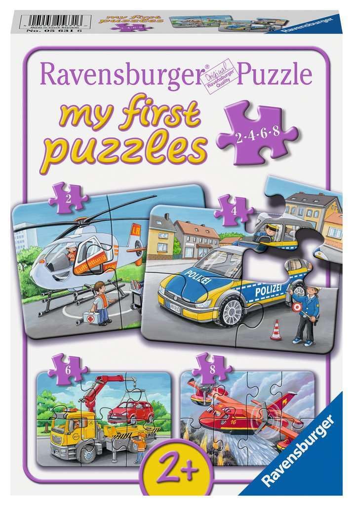 Ravensburger 05631 Children's Puzzle My Emergency Vehicles 2, 4, 6, 8 Pieces My First Puzzle for Children from 2 Years