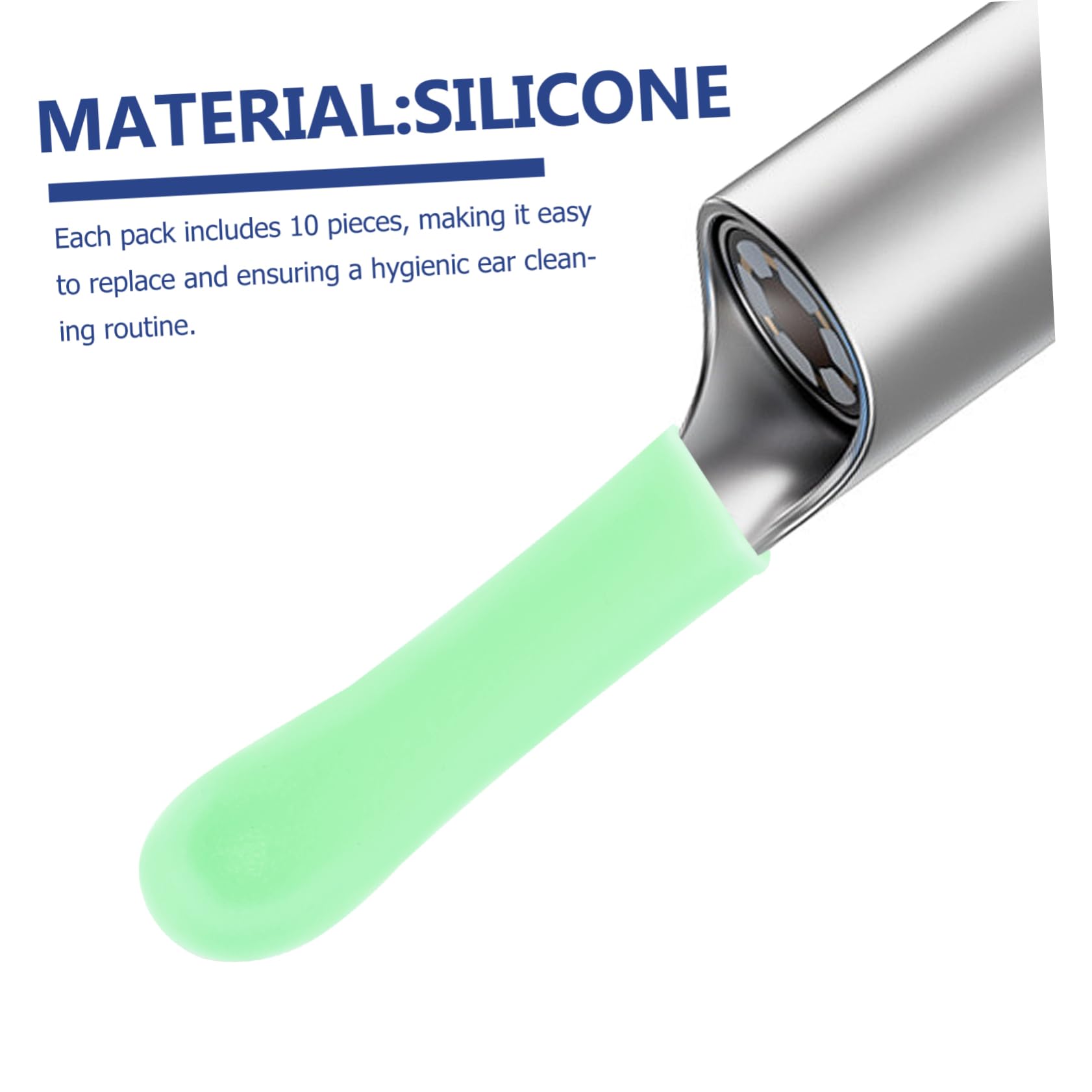 Veemoon 10pcs Soft Silicone Ear Spoon Sleeves Earwax Removal Spoons Cover for Eartip Covers Replacement Ear Spoon Sleeves