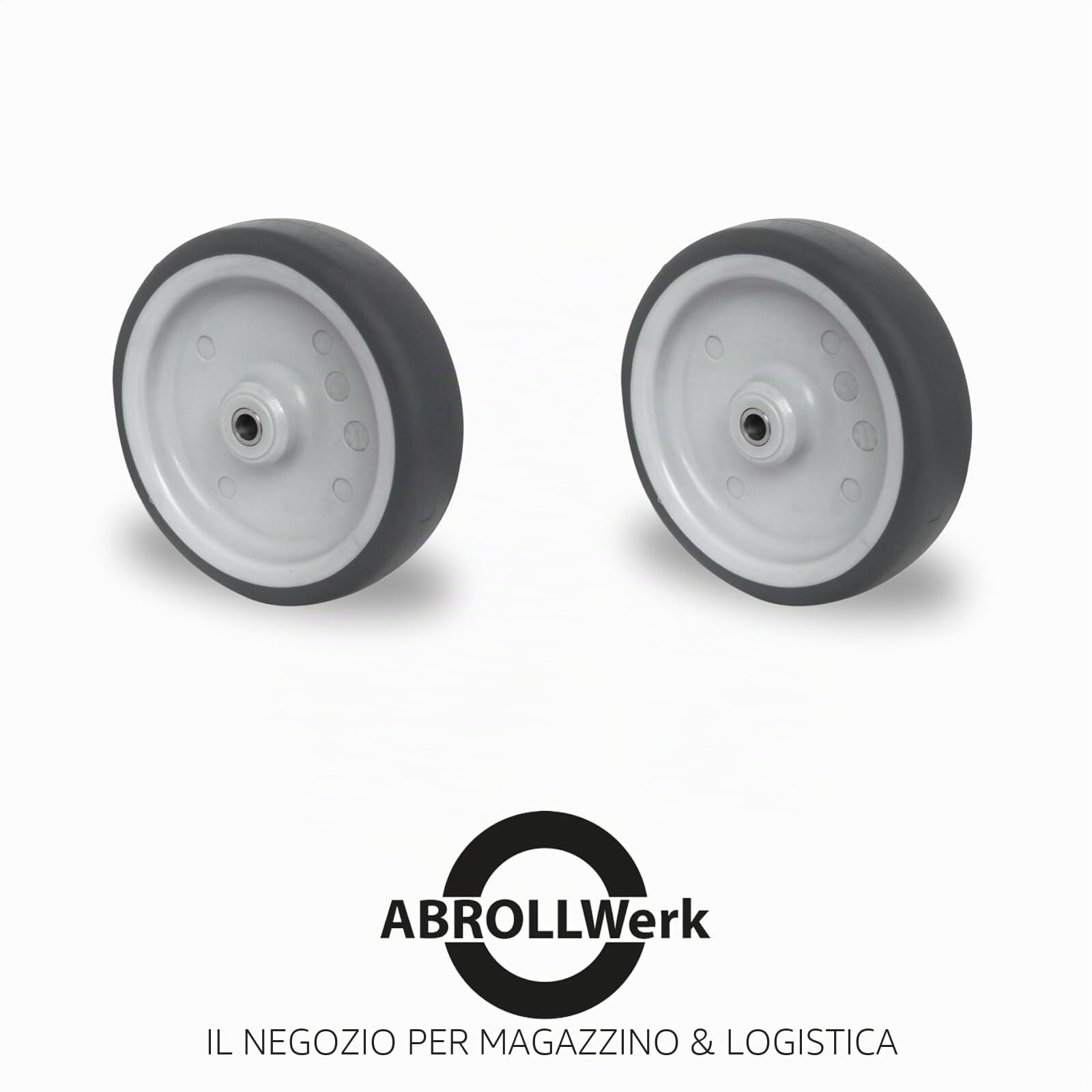 Set di 4 ruote da incasso da 125 mm con asse, rullo per apparecchi, cuscinetti scorrevoli, ruote per il trasporto, ruote per mobili, ruote industriali