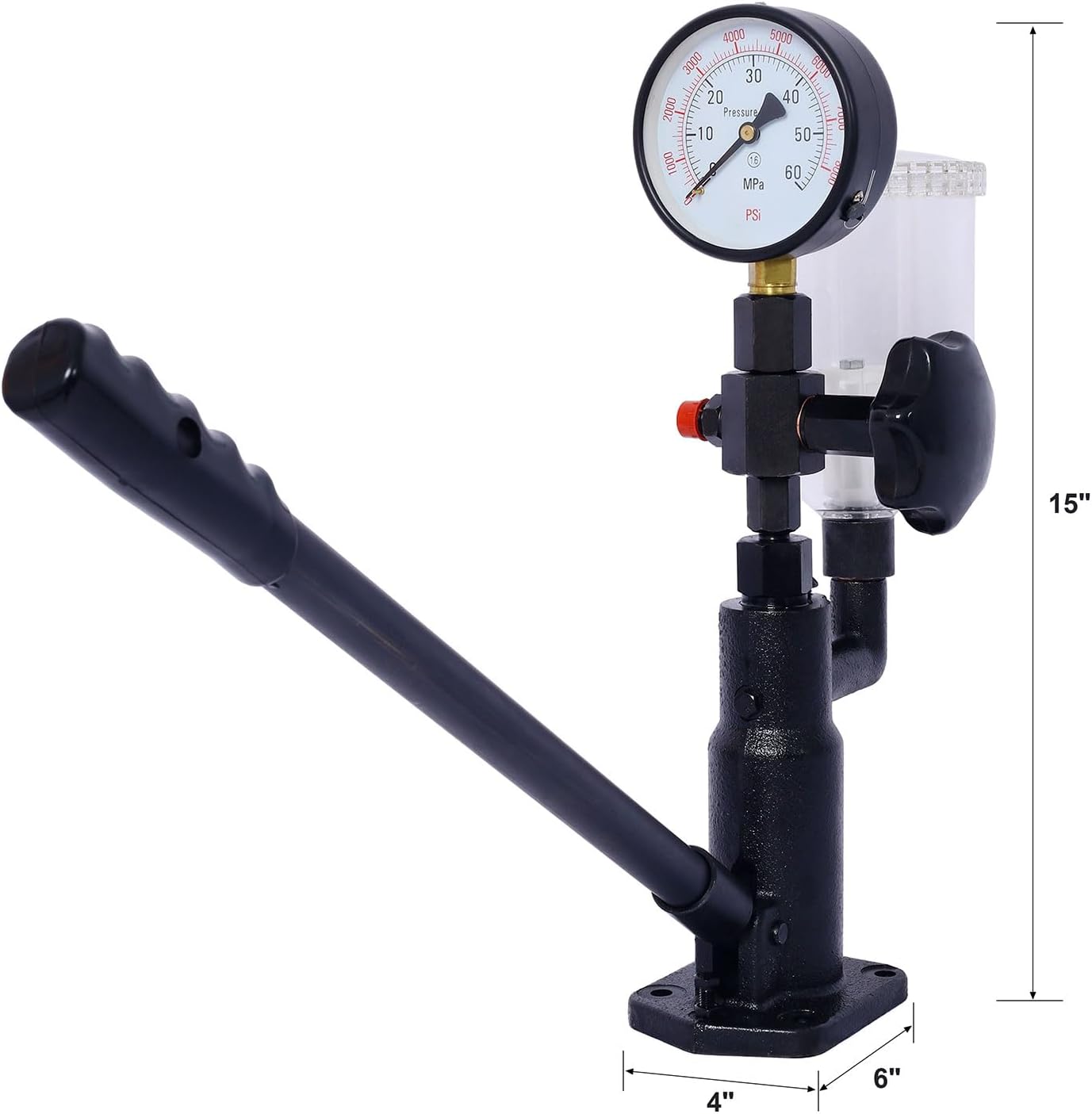 Diesel Fuel Injector Tester Pop Pressure Gauge – 0-600 Bar / 8000 PSI Dual-Scale Nozzle Tester Tool Kit with 0.8L Fuel Cup, Pipes & Adapters – for Diesel Engine Calibration